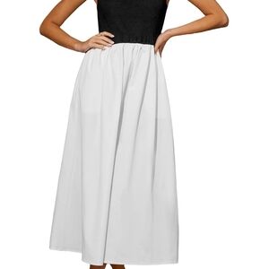 Elegant Black and White Maxi Dress